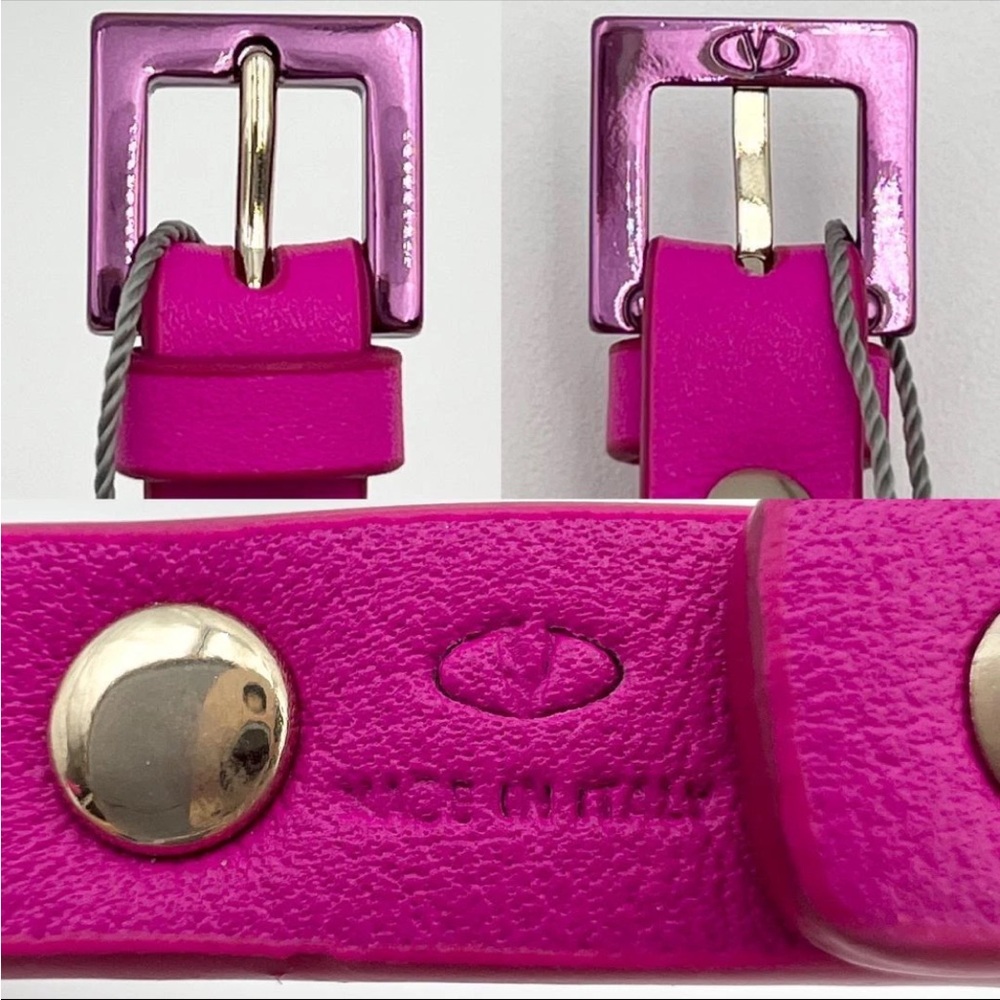 Valentino Garavani Pink Leather Crystal Rockstud Bracelet Limited Edition - Picture 7 of 7